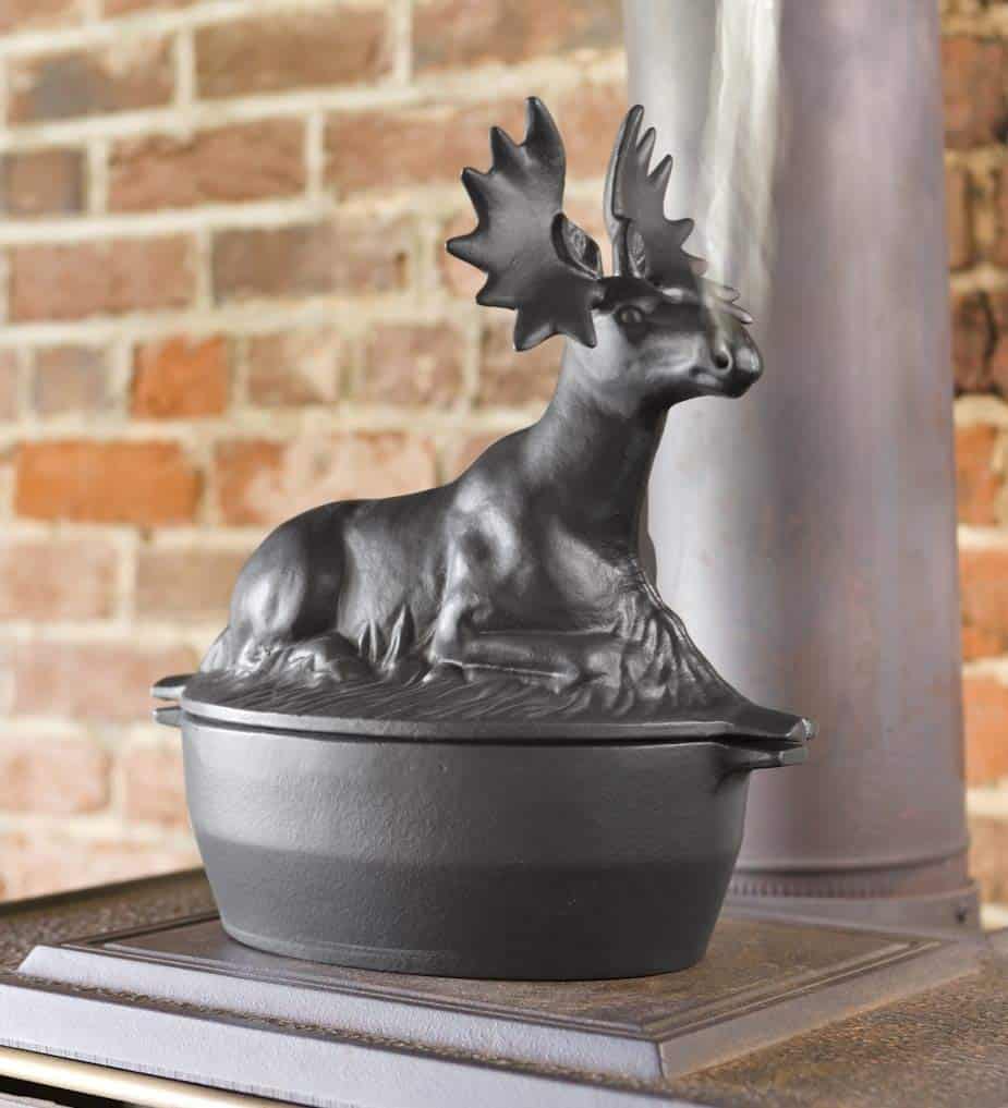 Nerdi Cast Iron Moose Wood Stove Steamer