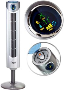 Ozeri Ultra 42” Wind Adjustable Oscillating Noise Reduction Technology Tower Fan