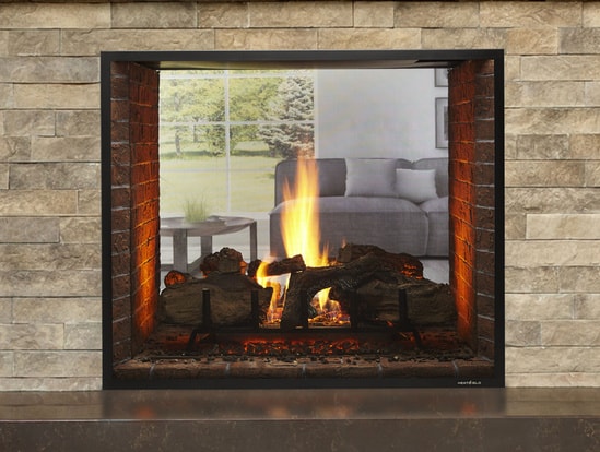 See-through fire place