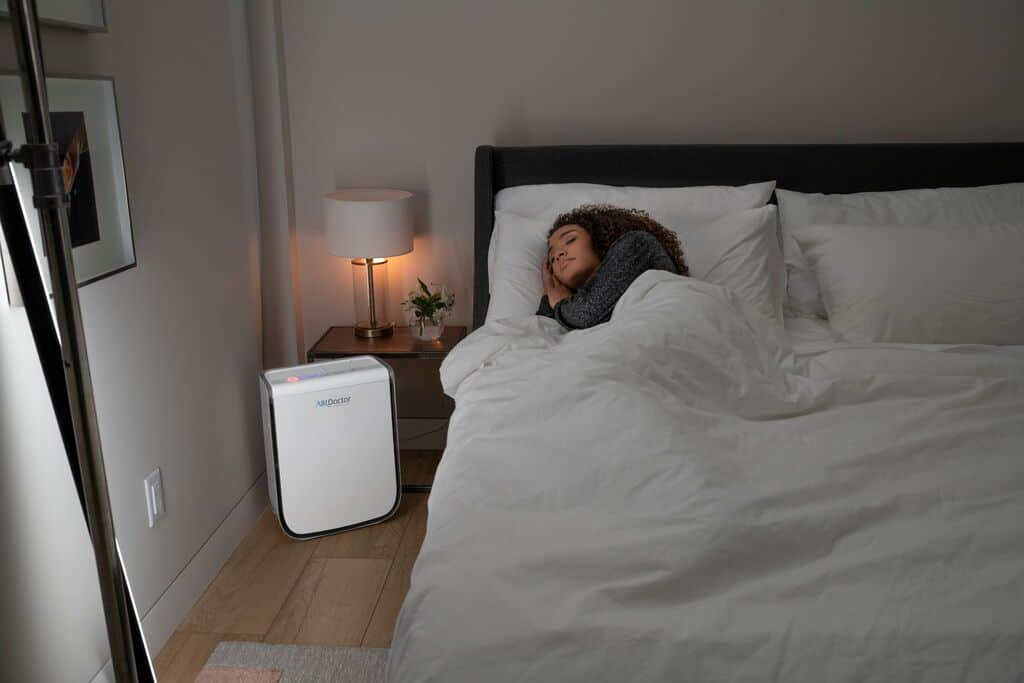 AirDoctor 2000 Air Purifier in bedroom