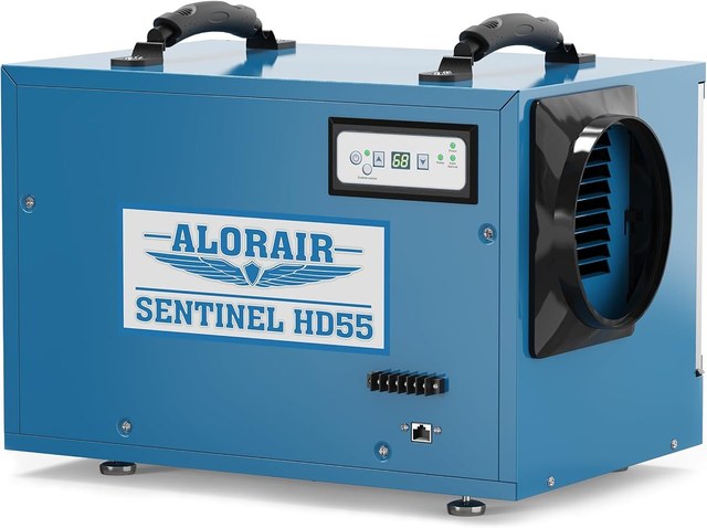 AlorAir Sentinel HD55 crawl space dehumidifier with built-in pump