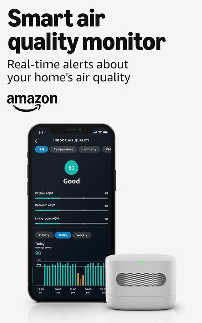 Amazon Smart Air Quality Monitor that tracks PM2.5 and VOCs and works with Alexa
