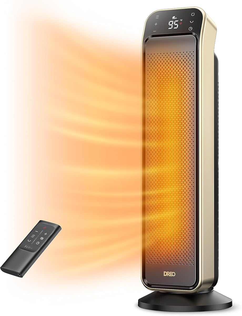 DREO 25 Inch Electric Space Heater with remote control for large rooms
