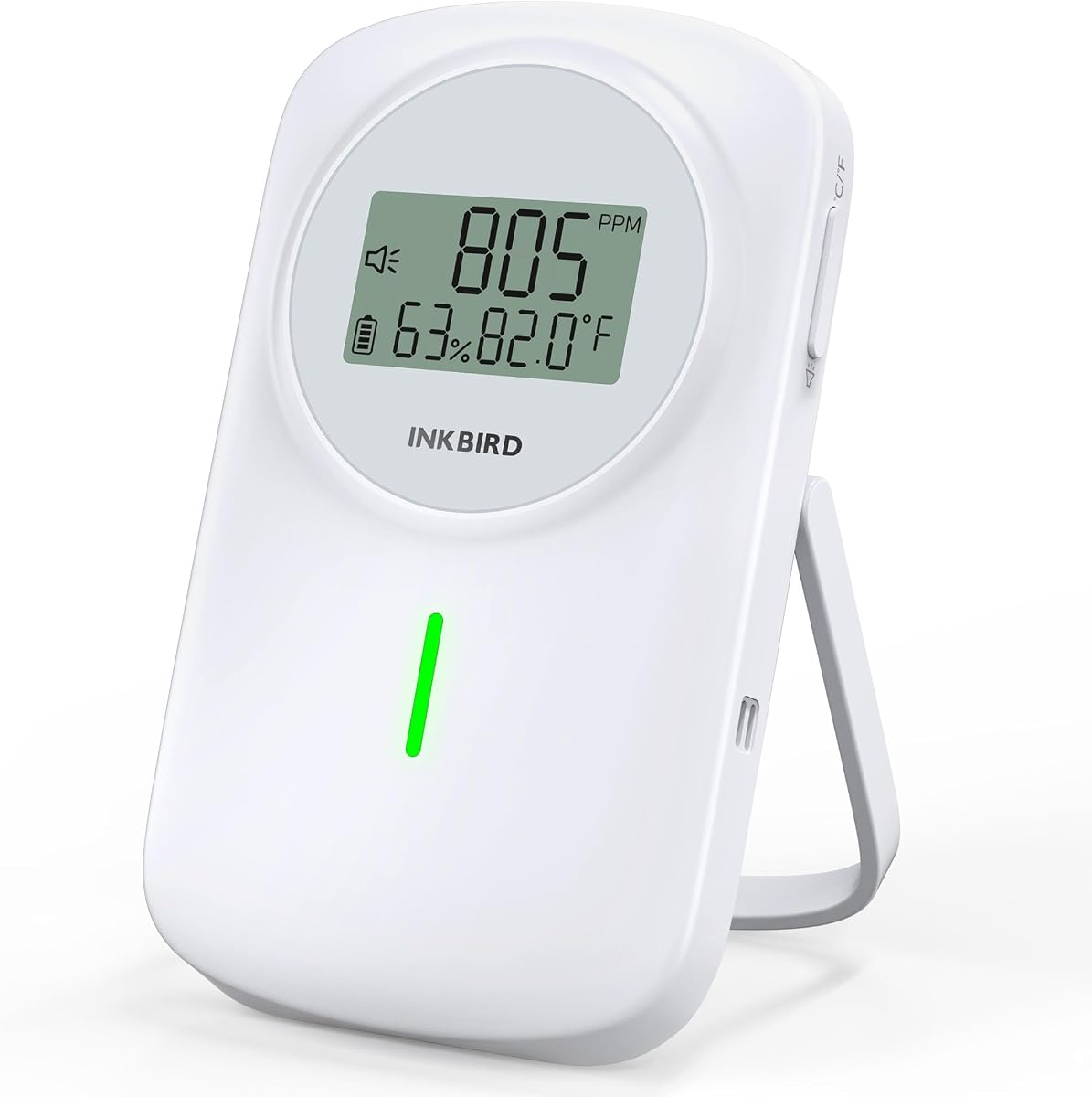 inkbird iam o2 co2 monitor INKBIRD IAM-O2 budget NDIR CO2 monitor with backlit display