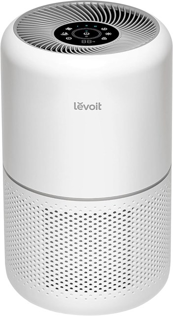 Levoit Core 300S-P air purifier, an AHAM Verifide compact model with a 141 smoke CADR for small bedrooms