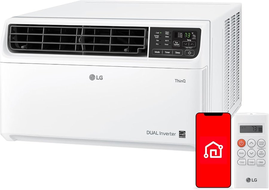 LG LW6023IVSM 6,000 BTU dual-inverter window air conditioner for a small bedroom