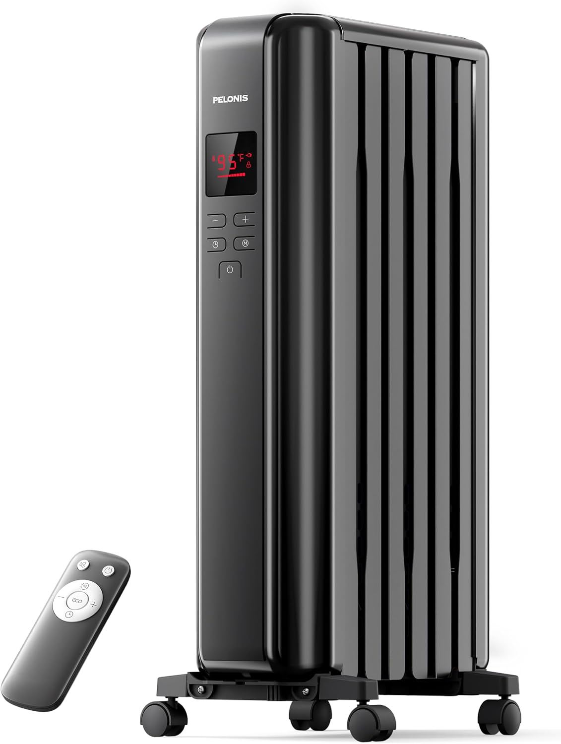 pelonis oil filled radiator PELONIS oil-filled radiator space heater with remote and casters