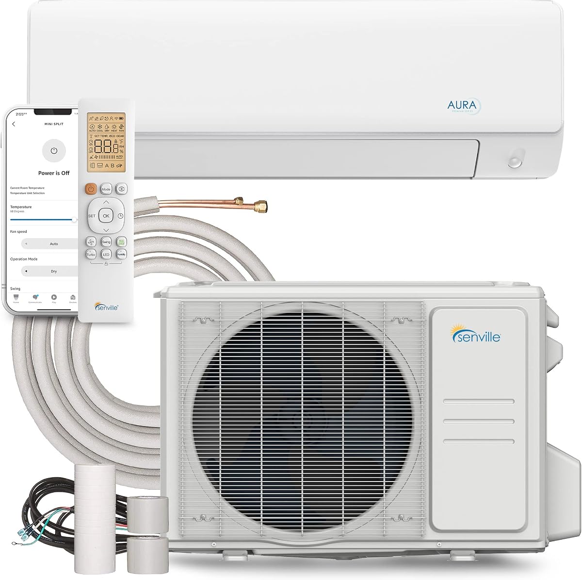 Senville AURA 9,000 BTU quiet mini split air conditioner