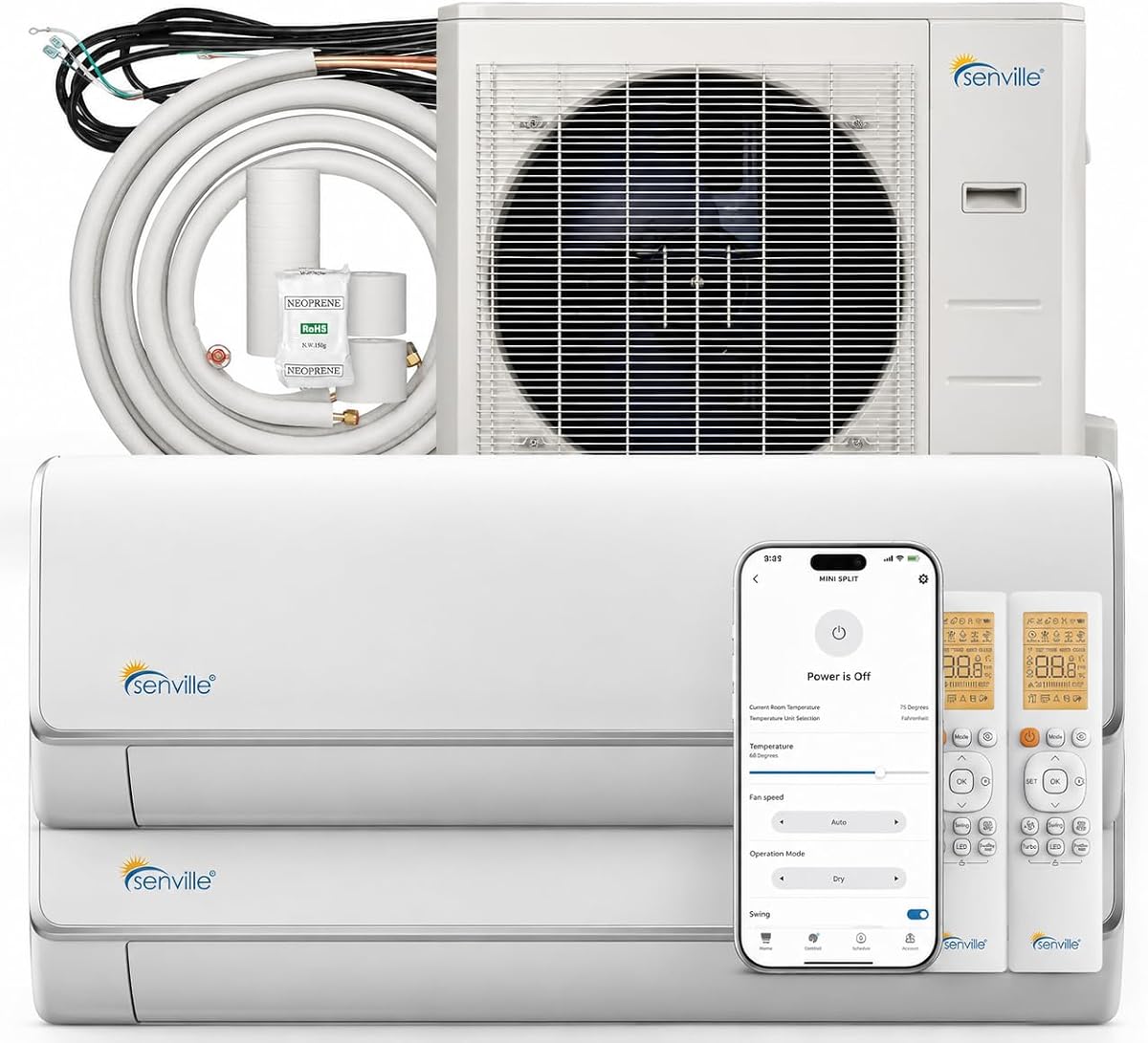 Senville Dual Zone 28,000 BTU multi-zone mini split air conditioner