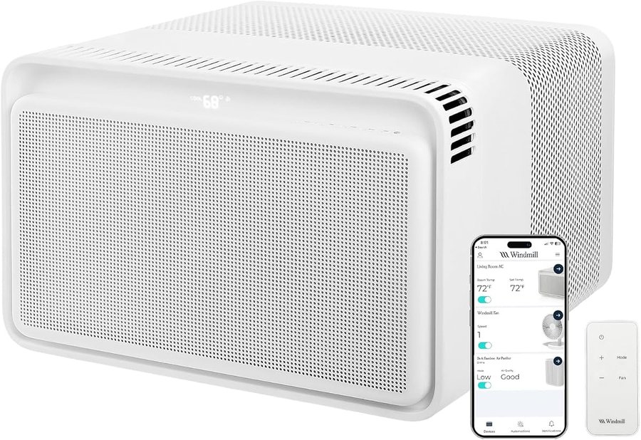 Windmill 10,000 BTU inverter window air conditioner with insulated side panels