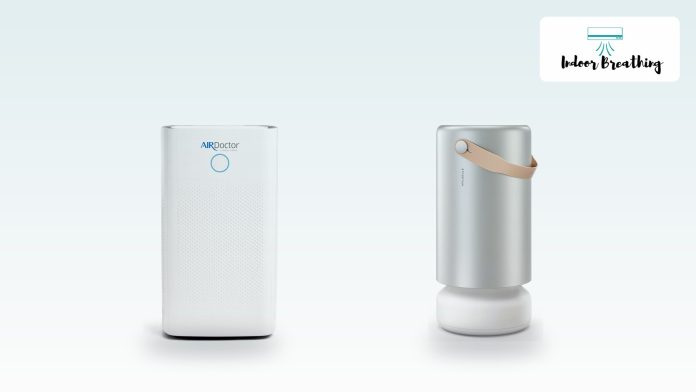 AirDoctor 5500 and Molekule Air Pro air purifiers side by side