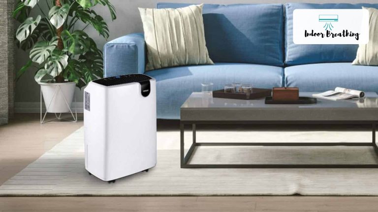 Dehumidifier running in a living room