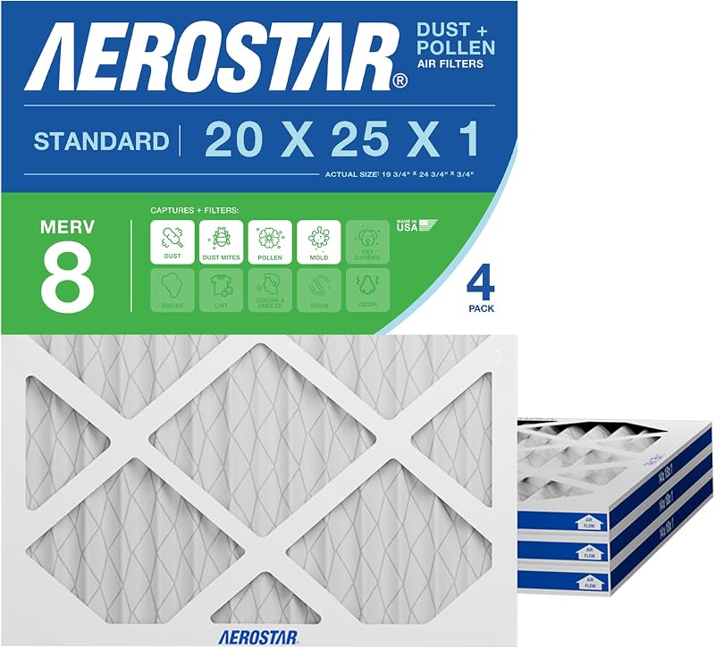 Aerostar 20x25x1 MERV 8 furnace filter