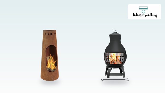 Outdoor wood-burning fireplace and chiminea