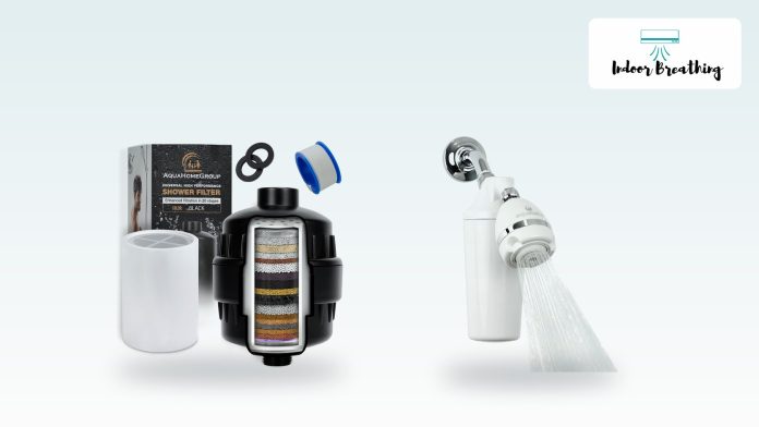 Shower filters for chlorine