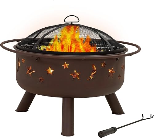 Sunnydaze Cosmic 30 Inch Fire Pit with Grill Grate