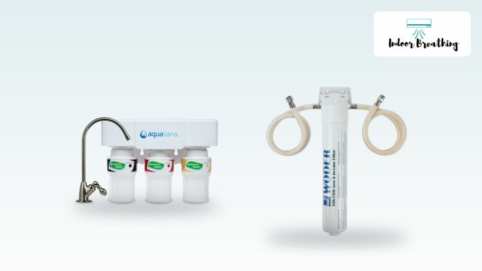 Under sink water filter systems