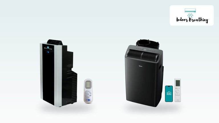 Dual hose portable air conditioners